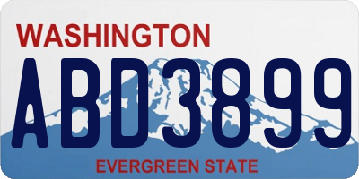 WA license plate ABD3899