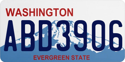 WA license plate ABD3906
