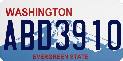 WA license plate ABD3910