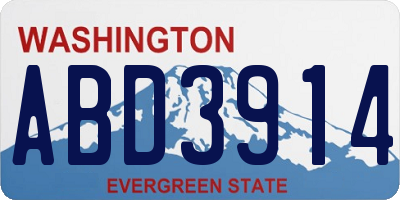WA license plate ABD3914