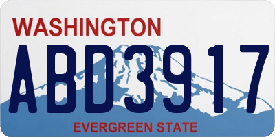 WA license plate ABD3917