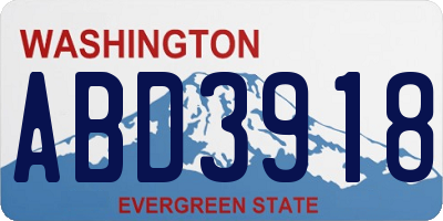 WA license plate ABD3918