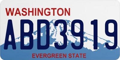 WA license plate ABD3919