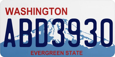 WA license plate ABD3930