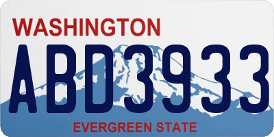 WA license plate ABD3933