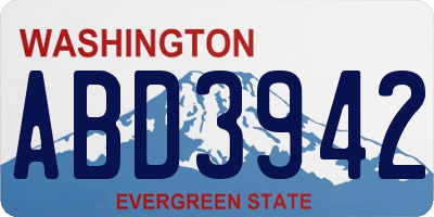 WA license plate ABD3942