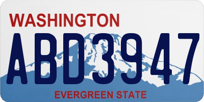WA license plate ABD3947