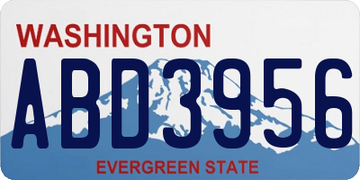 WA license plate ABD3956