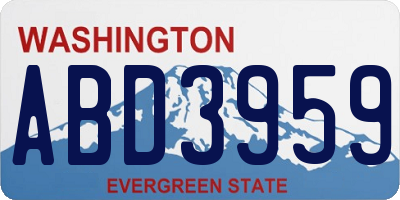 WA license plate ABD3959