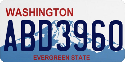 WA license plate ABD3960