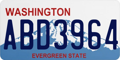 WA license plate ABD3964
