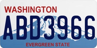 WA license plate ABD3966