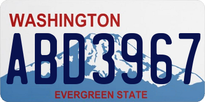 WA license plate ABD3967