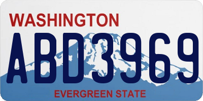 WA license plate ABD3969