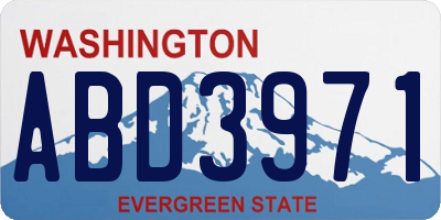 WA license plate ABD3971