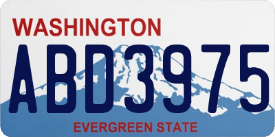 WA license plate ABD3975