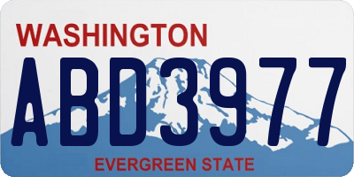 WA license plate ABD3977