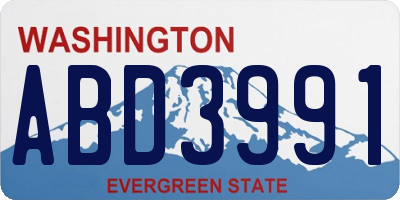 WA license plate ABD3991