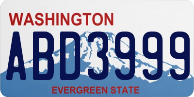 WA license plate ABD3999