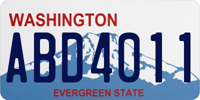 WA license plate ABD4011