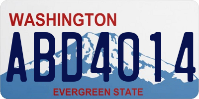 WA license plate ABD4014