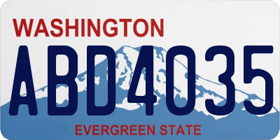WA license plate ABD4035