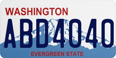 WA license plate ABD4040
