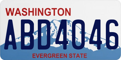 WA license plate ABD4046