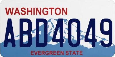 WA license plate ABD4049