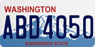WA license plate ABD4050