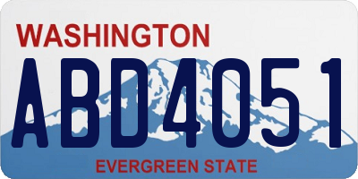 WA license plate ABD4051
