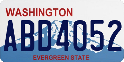 WA license plate ABD4052
