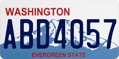 WA license plate ABD4057