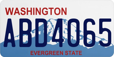 WA license plate ABD4065