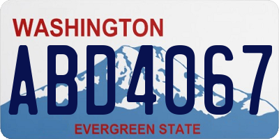 WA license plate ABD4067