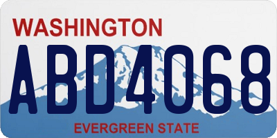 WA license plate ABD4068