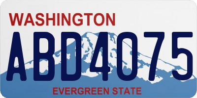 WA license plate ABD4075
