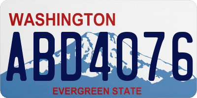 WA license plate ABD4076