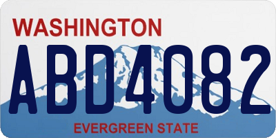 WA license plate ABD4082
