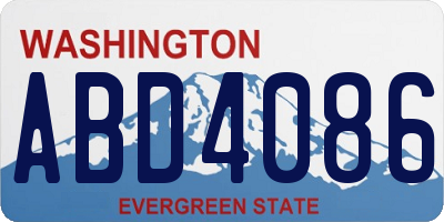 WA license plate ABD4086