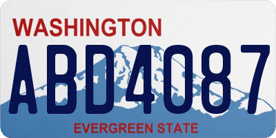 WA license plate ABD4087