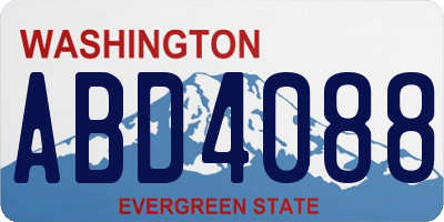 WA license plate ABD4088