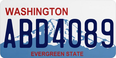 WA license plate ABD4089