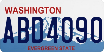 WA license plate ABD4090