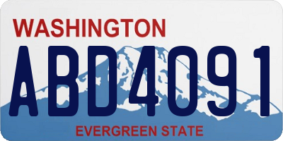 WA license plate ABD4091