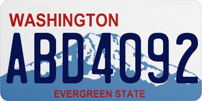 WA license plate ABD4092