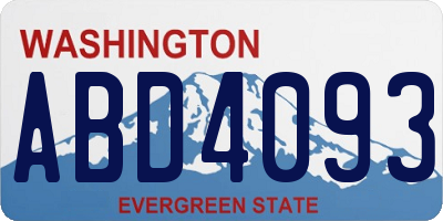 WA license plate ABD4093