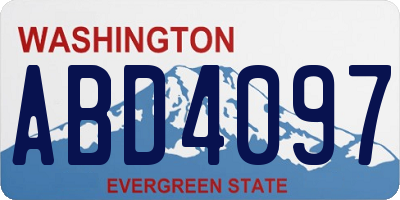 WA license plate ABD4097