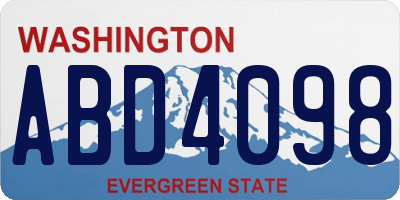 WA license plate ABD4098