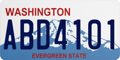 WA license plate ABD4101